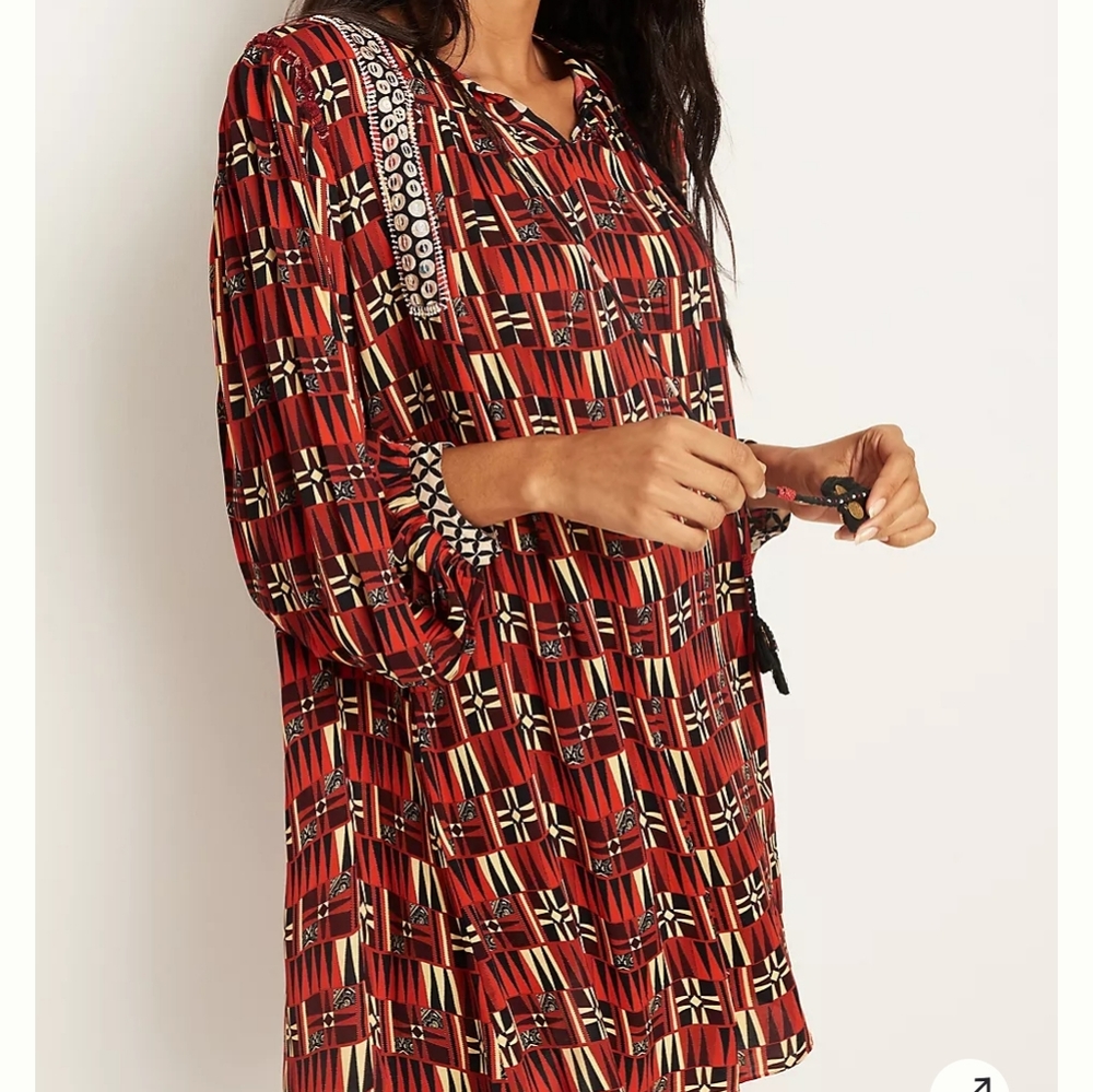 Anthropologie Verb Pallavi Singhee Sarah Tunic printed flowy mini dress XSMALL P
